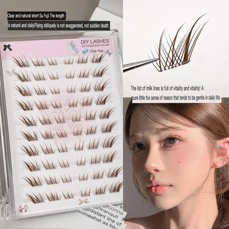 

New Brown Glue-free Sudaji Single-cluster Segmented Eyelash Fox-style Thick And Natural Faux False Eyelashes Have Been Launched