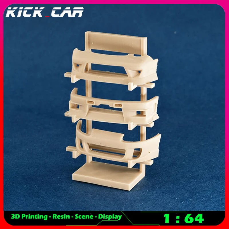 Kickcar Bumper Display Rack (With Bumper) 1:64 Diorama Uncolored Resin Garage Scene Decoration Simulation Scene Toy for Diecast