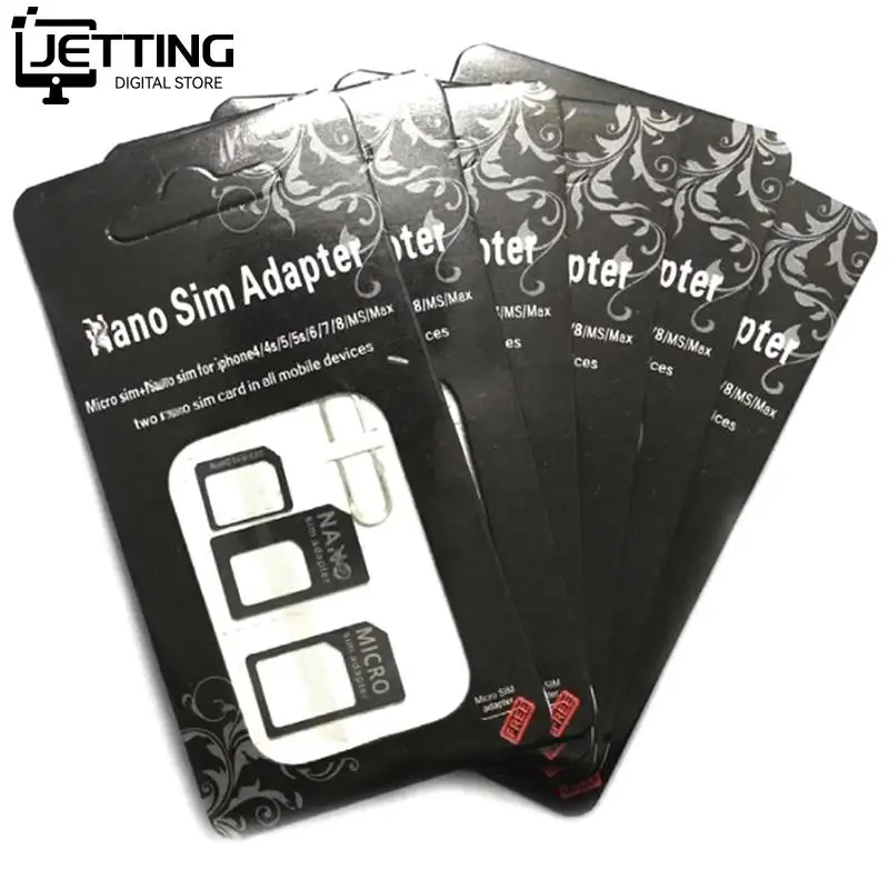 4 In 1 Convert Nano SIM Card To Micro Standard Adapter Converter Set For Iphone Huawei For Samsung 4G LTE USB Wireless Router