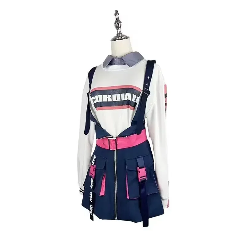 2024 Azusawa Kohane 3rd Anniversary New Team Uniform Cosplay Costume Cute Girl White Hoodies Suspender Skirt Wig Suit Halloween