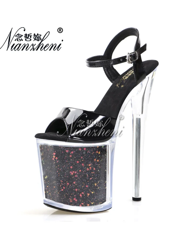 Peep Toe Platform women\'s gothic 20cm Elegant Exotic 8Inch heels pole dance Nightclub Sexy Fetish 8Inches Stripper Heels Womens