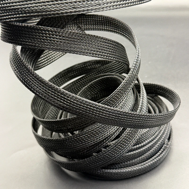 Black PET Braided Cable Sleeve 3-20mm 1-10m Flame Retardant Insulated Wire Harness Protective Tube