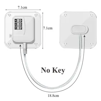 1 個兒童安全鎖櫥櫃冰箱門鎖不銹鋼纜繩保護兒童嬰兒家用窗戶鎖強力固定 12 最佳銷售 冰箱鎖 - №2