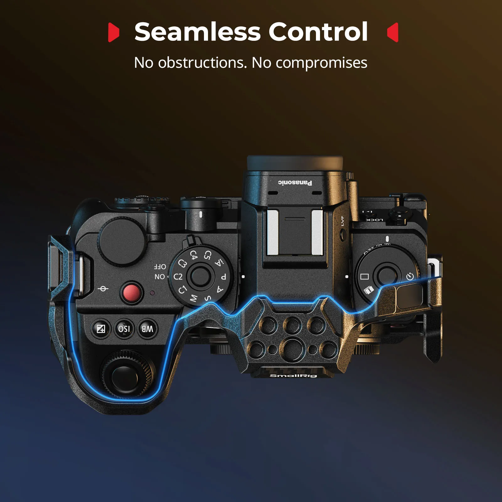 قفص SmallRig "Black Mamba" لباناسونيك S1R II / S1 II / S1 IIE نقاط تركيب متعددة لمقابض الميكروفونات وشاشة الضوء #3