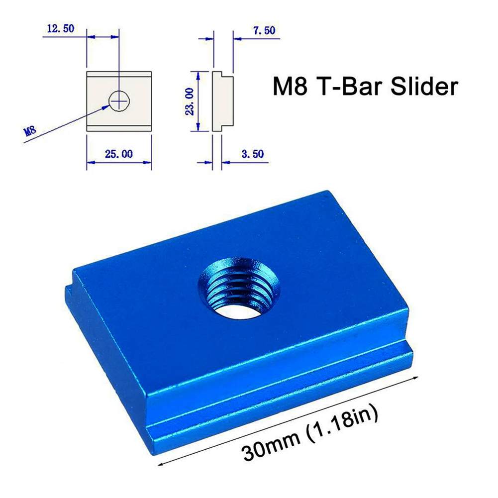 1pc M6/M8 T-Track Slider Aluminum Alloy T Slot Nut Standard Miter Track For Saw Table Workbench DIY Tools