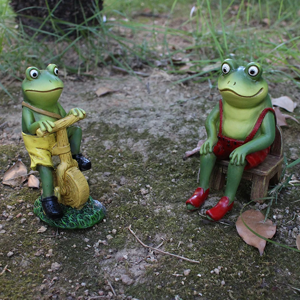 Premium Resin Frog Sculpture Elegant Design Bright Color Bedroom Living Room Office Car Gift Decoration Resin Frog Decor