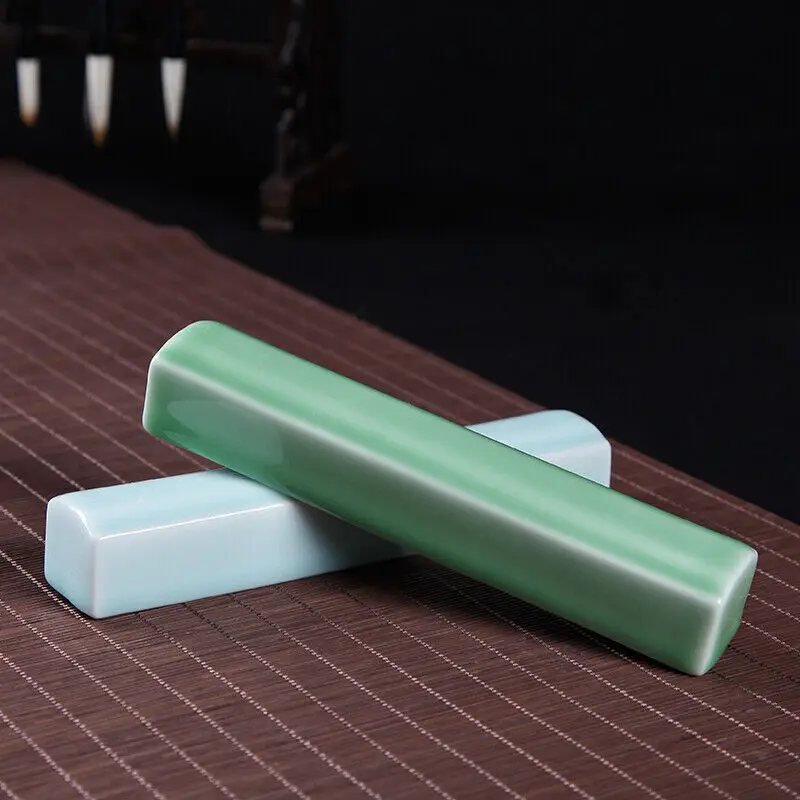 Ceramic Paperweight Brush Rest Calligraphy Painting Tool Celadon Paper Weight Chinese Calligraphy Supplies Paperweight