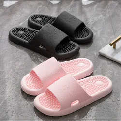 New Women Foot Massage Slippers Men Slipper Indoor Bathroom Non-slip Soft Slides Concise Couples Breathable Summer Home Shoes