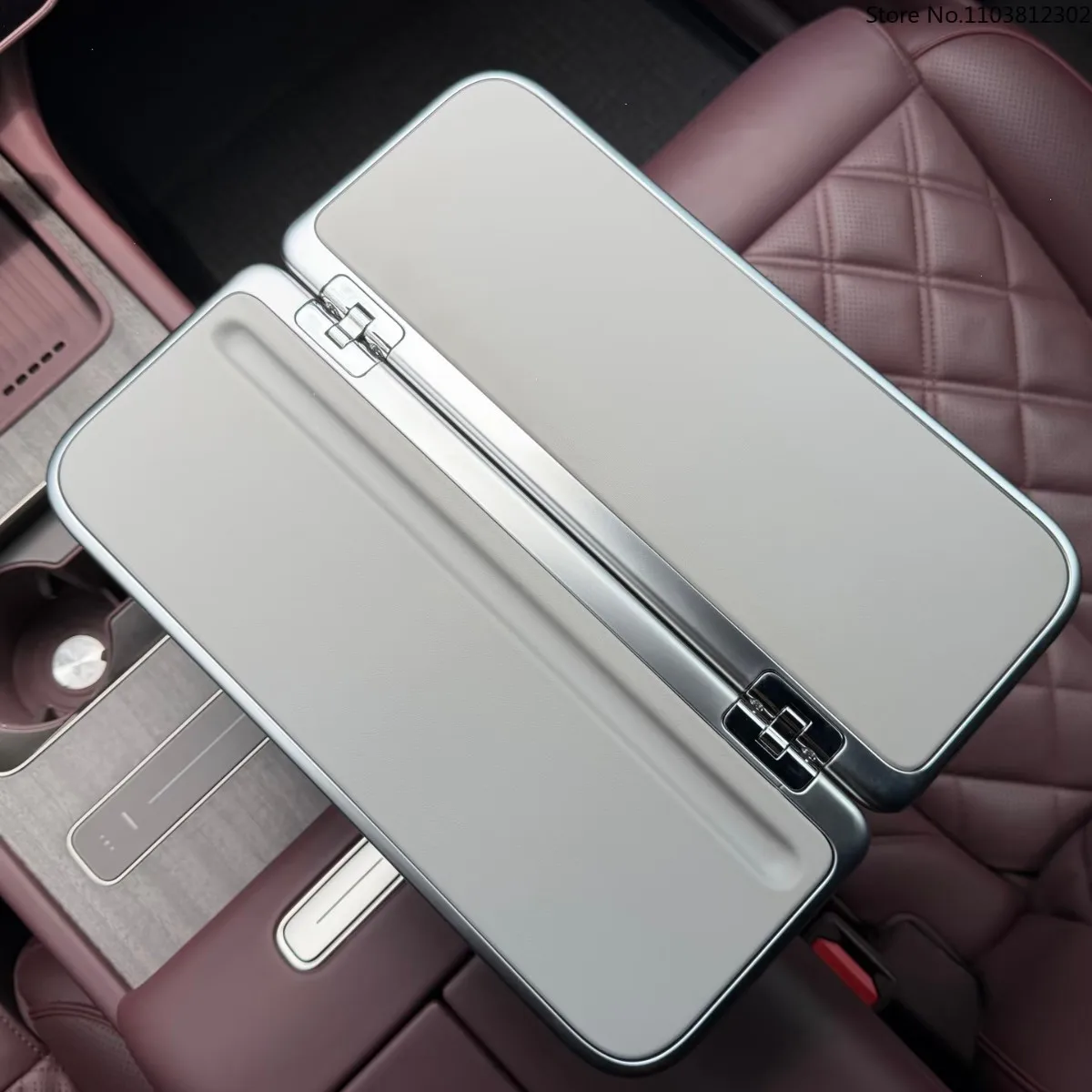 For AITO Li Auto Car Suspended Folding Table Board Multifunctional Auto Modification Accessories Rear Row Leather Desk New 2026
