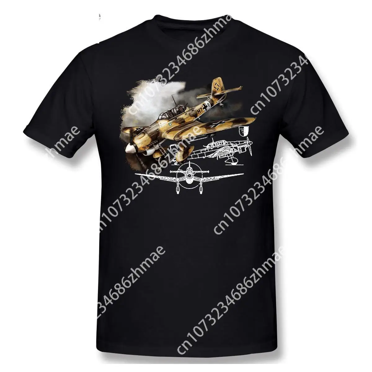 2024 Fashion T Shirts Funny Ju87 Stuka Africa Dive Bomber Short Sleeve Casual Men Fashion O-neck 100% Cotton T-Shirts Tee Top