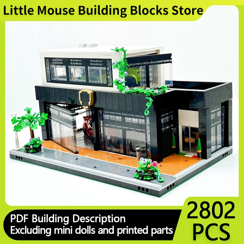 

City Street View Model MOC Building Bricks Automobile Dealership Modular Technology Gifts Holiday Assemble Children Toys Suit