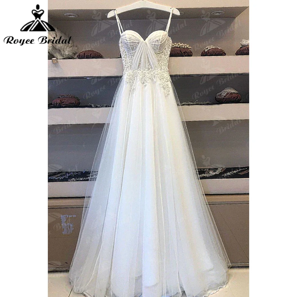 

Бохо Милое богемное свадебное платье Тюлевое длинное платье для выпускного вечера Белое кружевное вечернее платье Сексуальное пляжное платье невесты длиной до пола