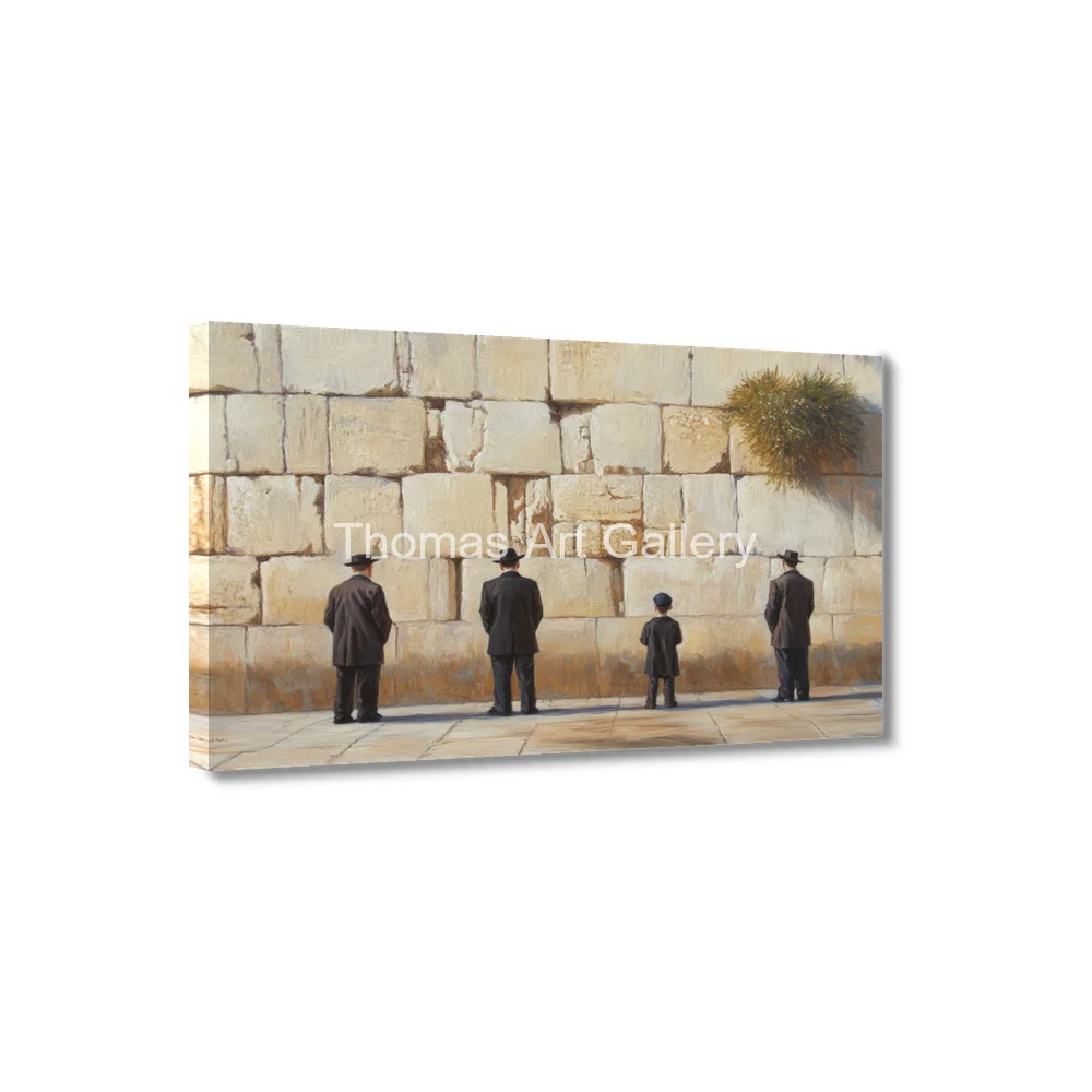 Framed Judaic Art Printed on Canvas Abstract Kotel Western Wall Prayers HD Poster Print Jewish Picture Bedroom Family Room Decor