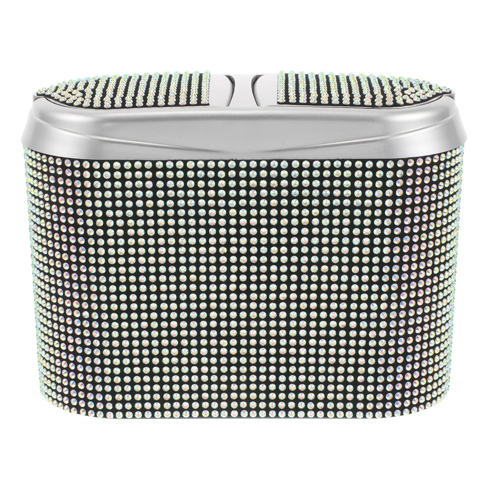 

Car Trash Can Rhinestone Bling Hanging Dual-Opening Auto Trash Bin Large Capacity for Vehicle Interior Car Cup Holder Coaster
