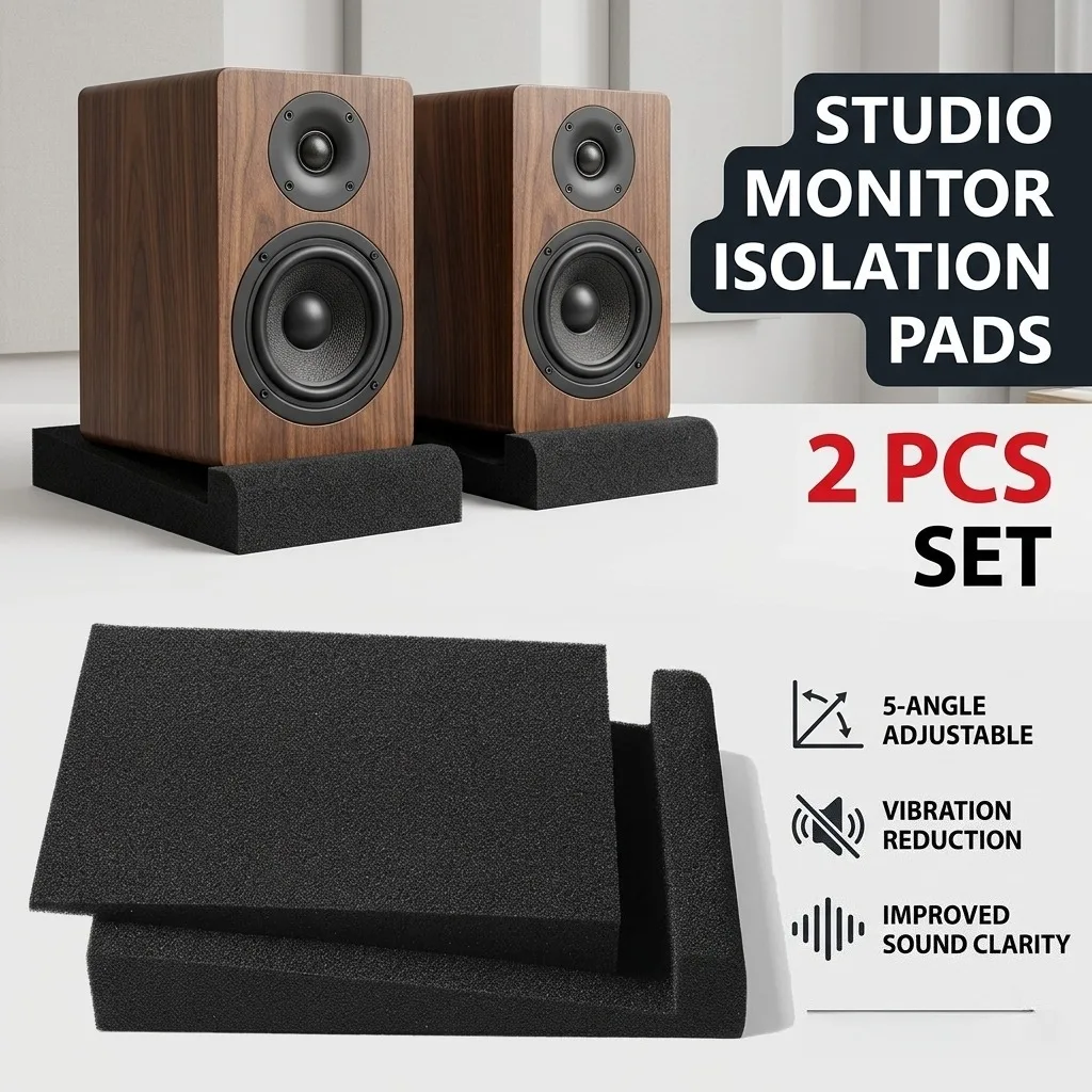 Фото Акустические изоляционные подставки для студийных мониторов, регулируемые под углом, для снижения вибрации, аксессуары для записи, 2 шт.