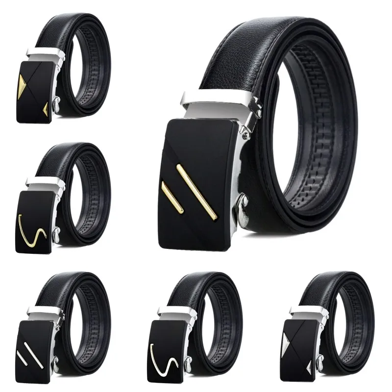 New Style 120cm Men's Belt with Automatic Buckle Luxury Casual Fashion Business High Quality Alloy Faux Leather Waistbands