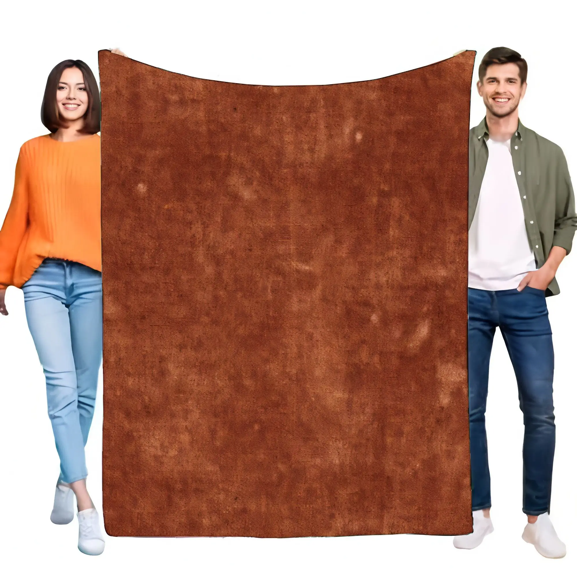 Hochwertige, ultraweiche, warme, gemütliche, rustikale, braune Mikrofaser-Fleece-Überwurfdecke im Wildleder-Look für Sofa, Bett, Couch, Heimdekoration, Geschenk