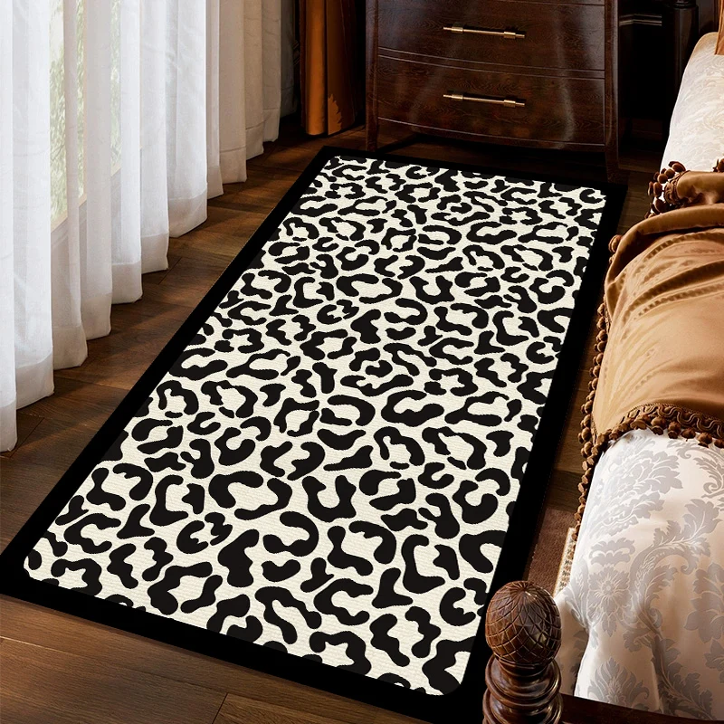 VIKAMA Amerikanischer Leopardenmuster, schmutzabweisender Teppich, Schlafzimmer, Nachttisch, Korridor, Fenster, Bodenmatte, Heimdekoration, Sommer