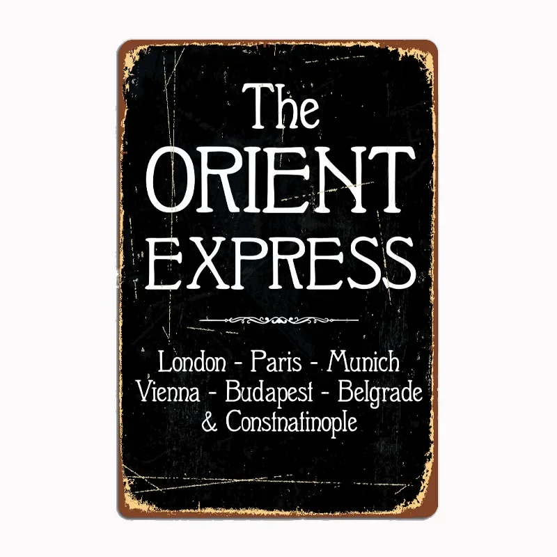 

Orient Express (English) Poster Metal Tin Sign Truck Indoor and Outdoor Home Bar Coffee Kitchen Wall Decoration
