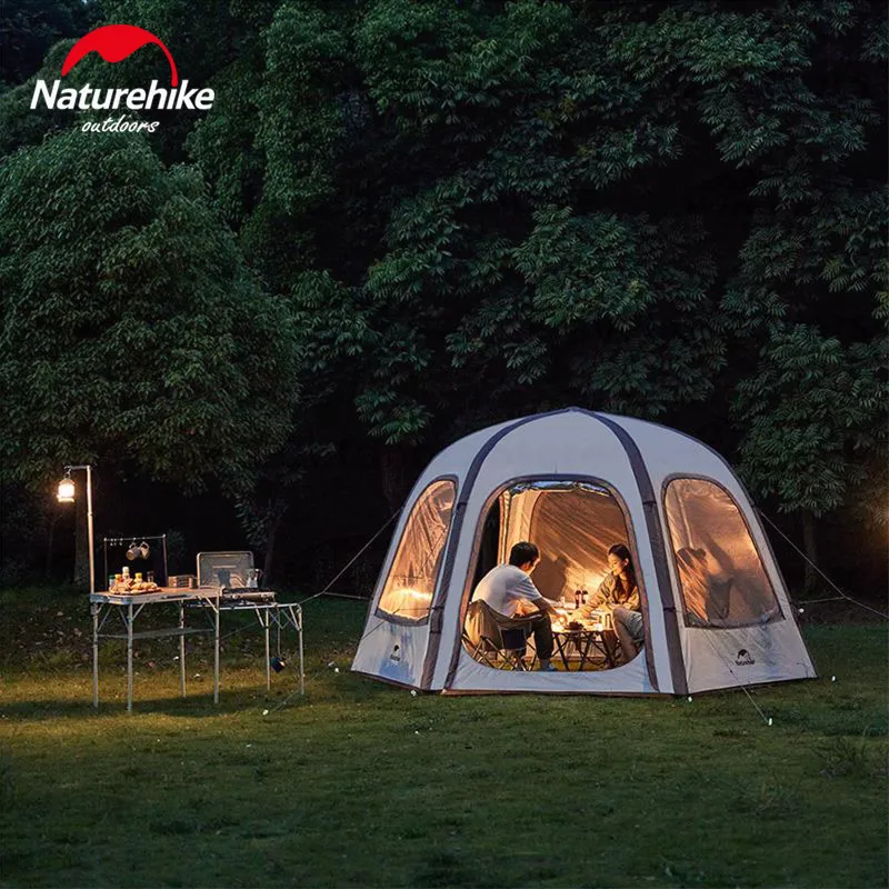 Imagem -06 - Naturehike Hexagonal Tenda Inflável Pergola Cabin Dome Air Tent Shelter Canopy Beach Camping Pvc 150d Proteção Solar Verão