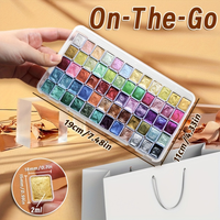 60 Colors Pearl Watercolor Pigment: Metallic Solid Paint Portable Art Kit for Painting - Perfect Holiday Gifts for Artists