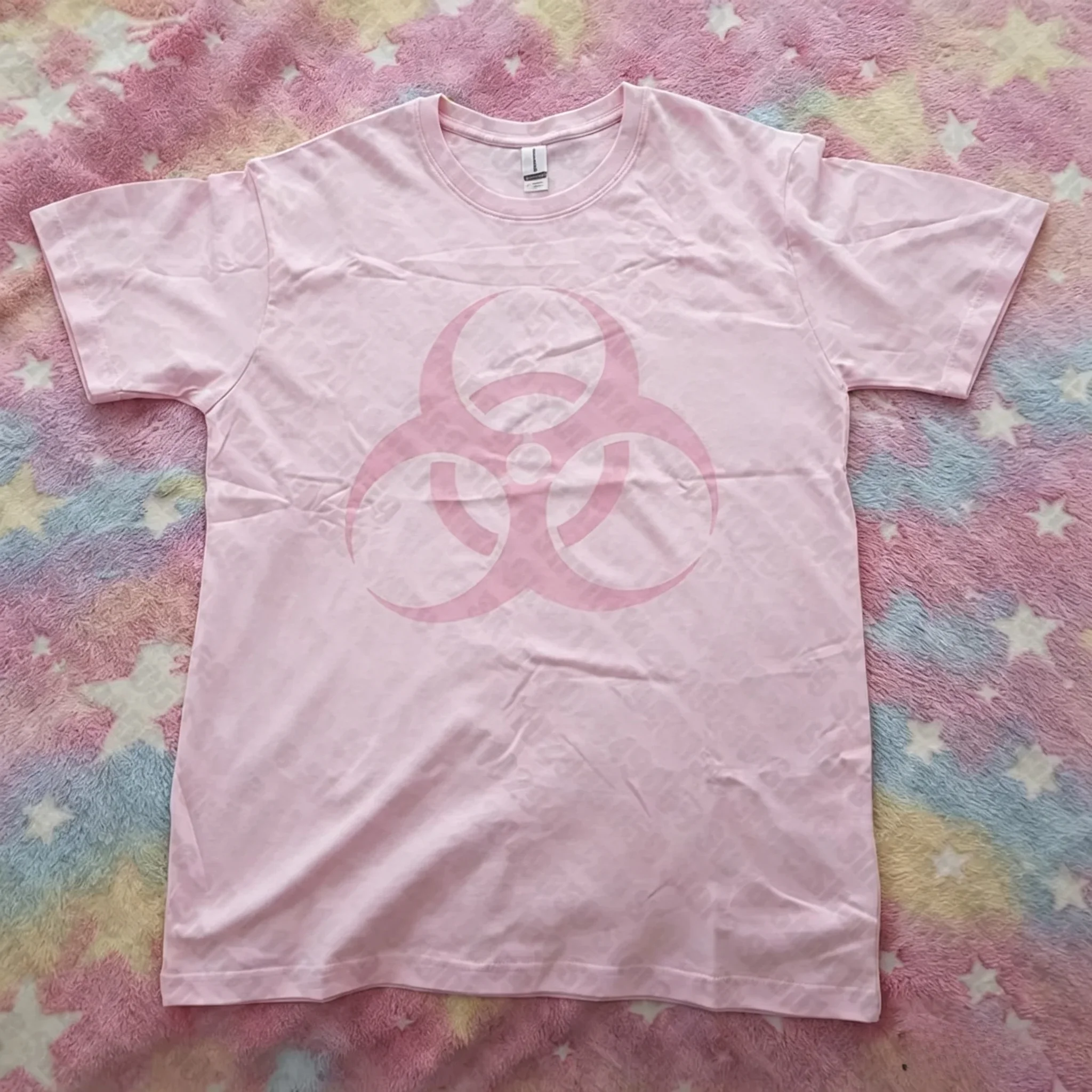 Trend New Design - Where Are You? Biochemical Logo Printed Loose-Fitting Round-neck Cotton Shirt for Men and Women
