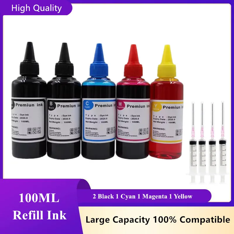 Dye Universele Inkt Navulling Kit Voor Hp 301 302 304 305 Xl Printer Inkt Deskjet 2540 2050 2510 2620 2630 2632 5030 5020 3720 3730