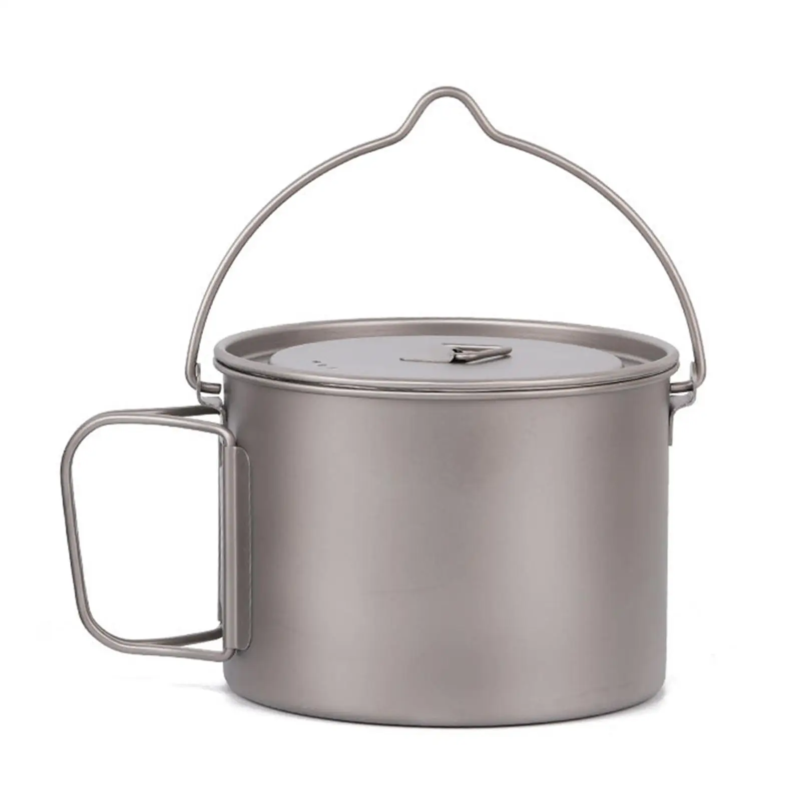 

900ml Outdoor Titanium Pot Compact Hanging Pot for Picnic Hiking Campsite