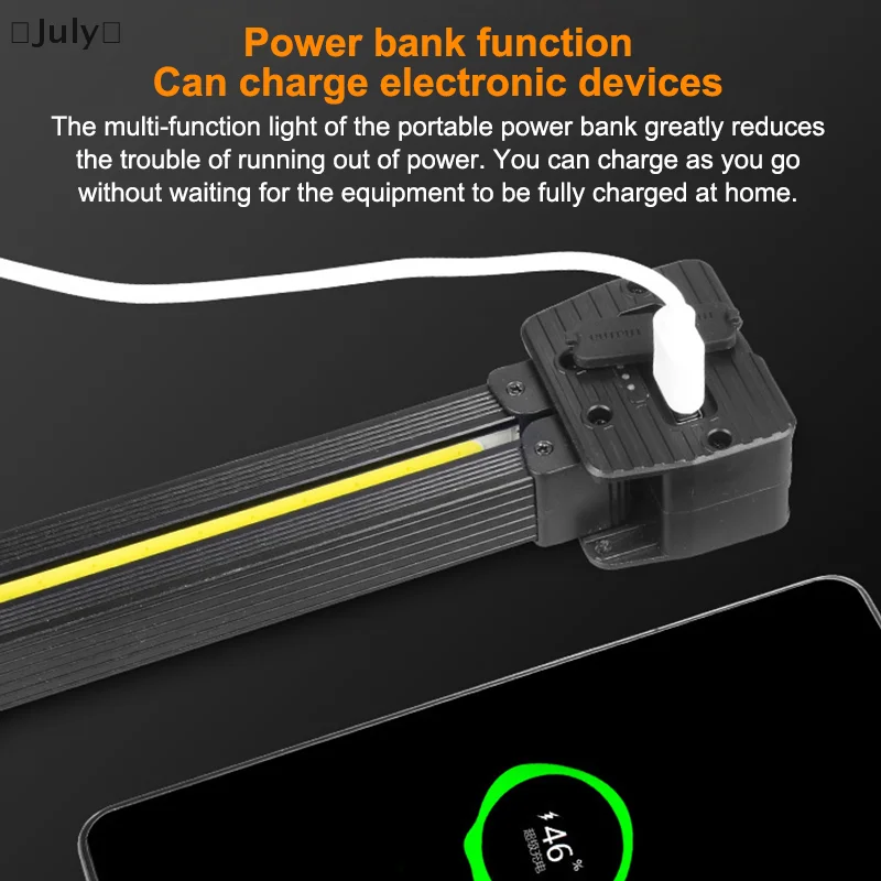 ポーズ用ジムランプ、吊り下げフック付きポータブル磁気LED懐中電灯、ポーズ用防水LED 7速ギア調光ジム