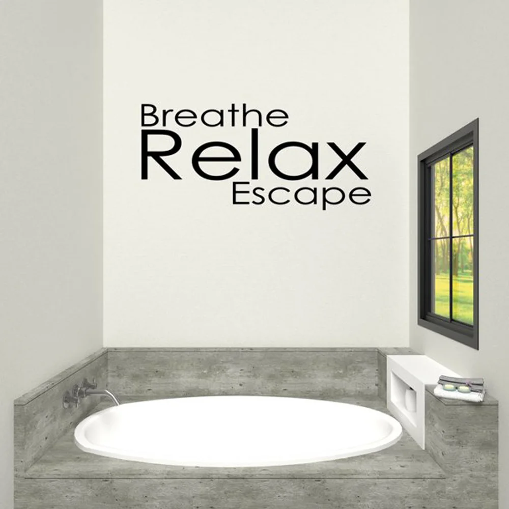 Spa Wall Art Words Decals Breathe Relax Escape Yoga Gym Wall Decor Vinyl Decals Massage Therapy Office Decals Masseuse Gifts