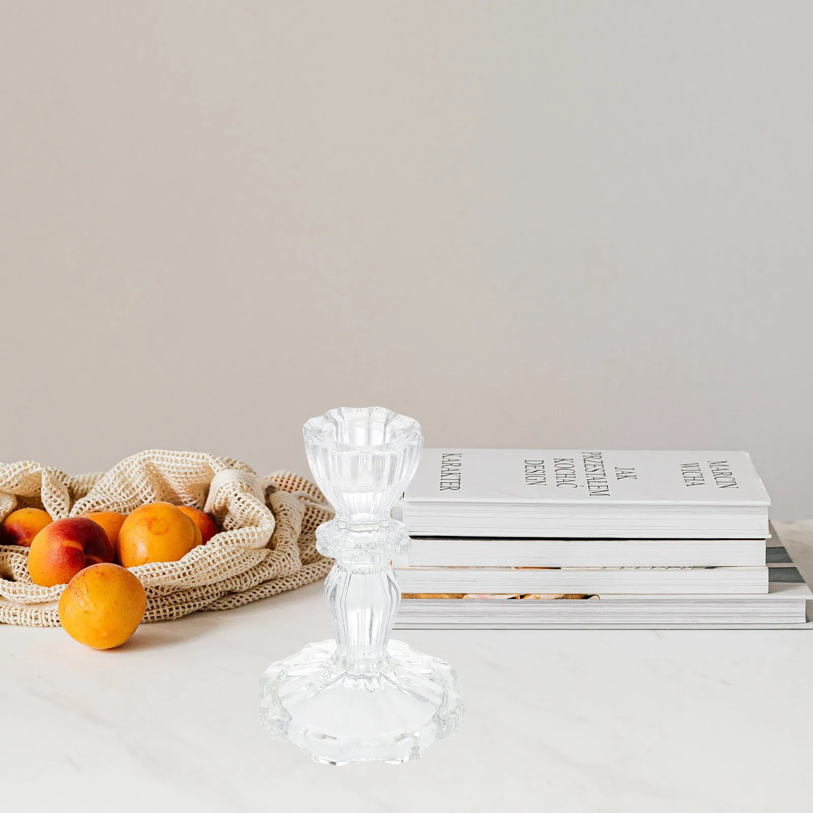 

2 Pcs Affordable Holders Candlestick Decor Tall Wedding Candleholder Clear