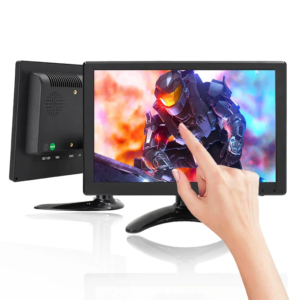 Desktop 10 Inch Widescreen Display Computer 10.1 Inch LED CCTV Security Camera With VGA USB AV BNC Audio