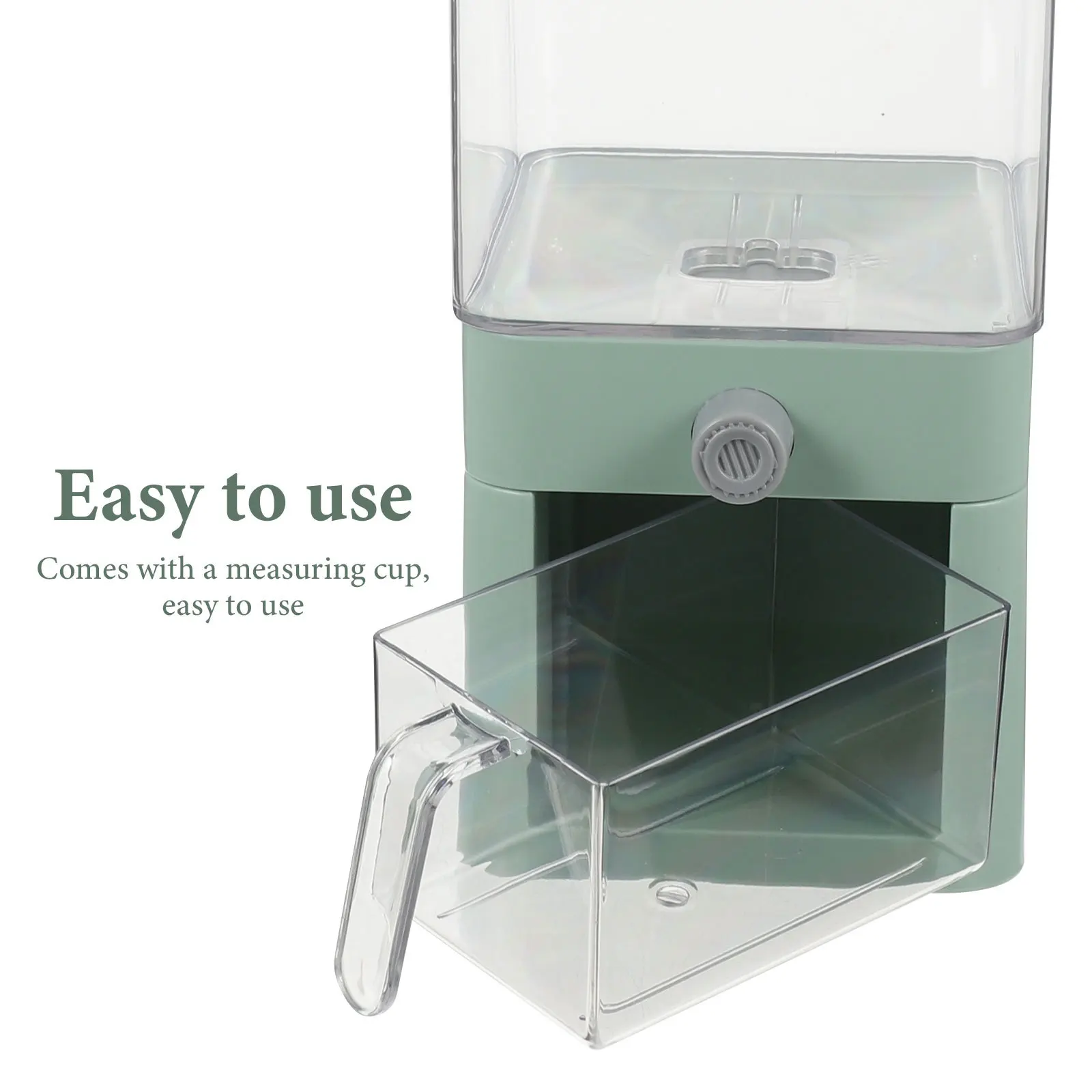 Dispensador de Arroz de 3.75L con Taza Medidora, Diseño de Abertura Grande para Almacenamiento de Alimentos Secos, Granos, Lentejas, Avena, Dispensador de Encimera