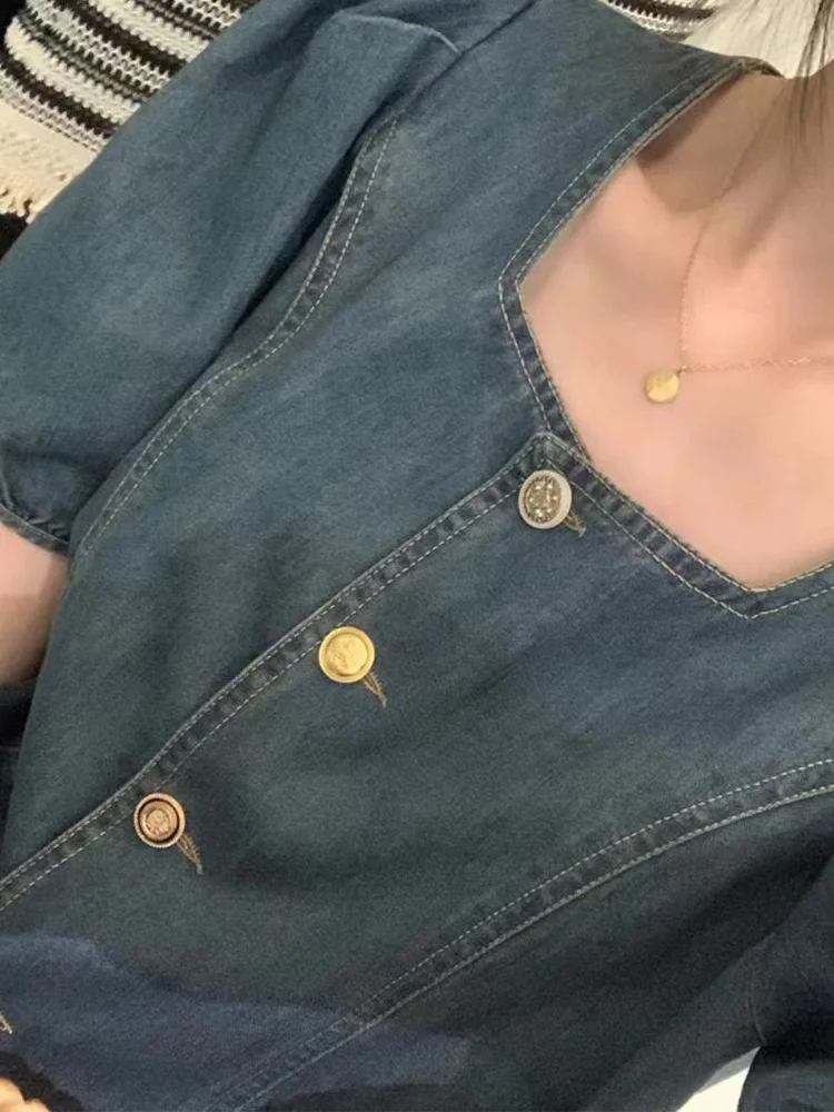 Women Short Denim Coats 2024 Ropa Mujer Fashion Jean Jacket Loose Casual Y2k Clothes Korean Sleeve Coat Temperament Tops