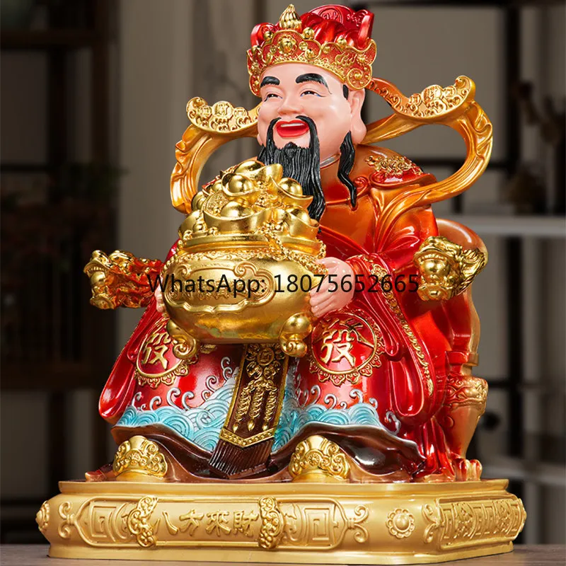 God of wealth statue gold ingot wealth gathering resin ornaments home store office feng shui decoration gifts