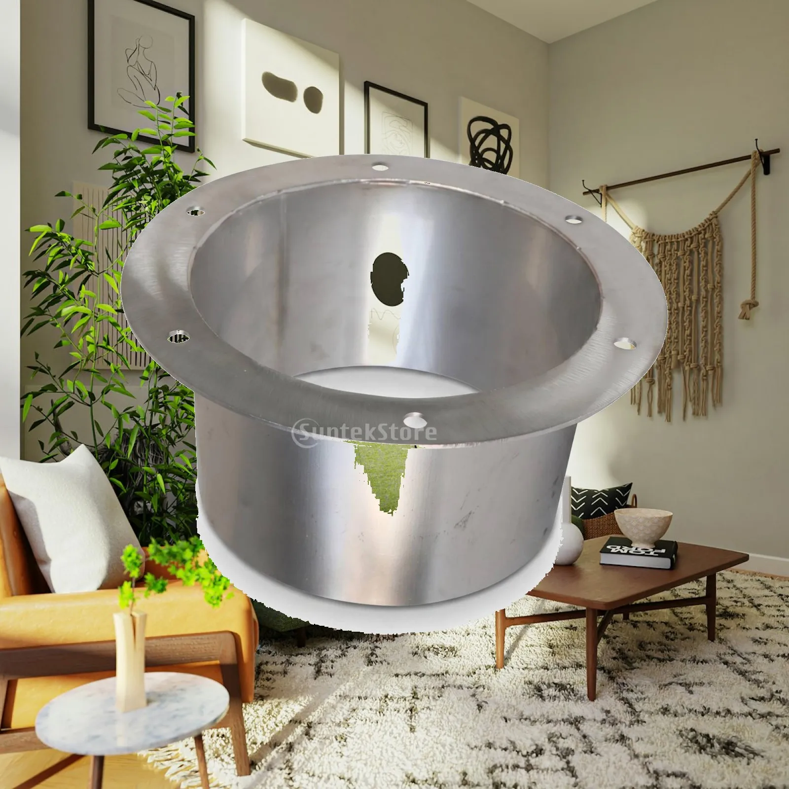 304 Stainless Steel Flange Adapter Round Duct Connector for Exhaust Fan Vent Pipe Fitting