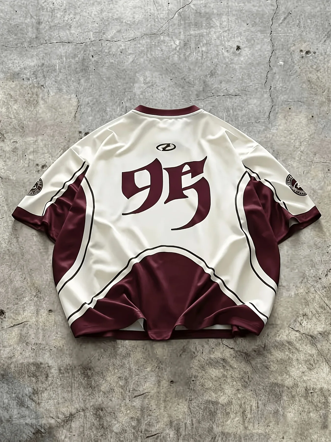 Unisex Retro Sports Jersey Gothic Number 95 Print Color Block Daily Streetwear Short Sleeve Athletic Top  Streetwear Harajuku