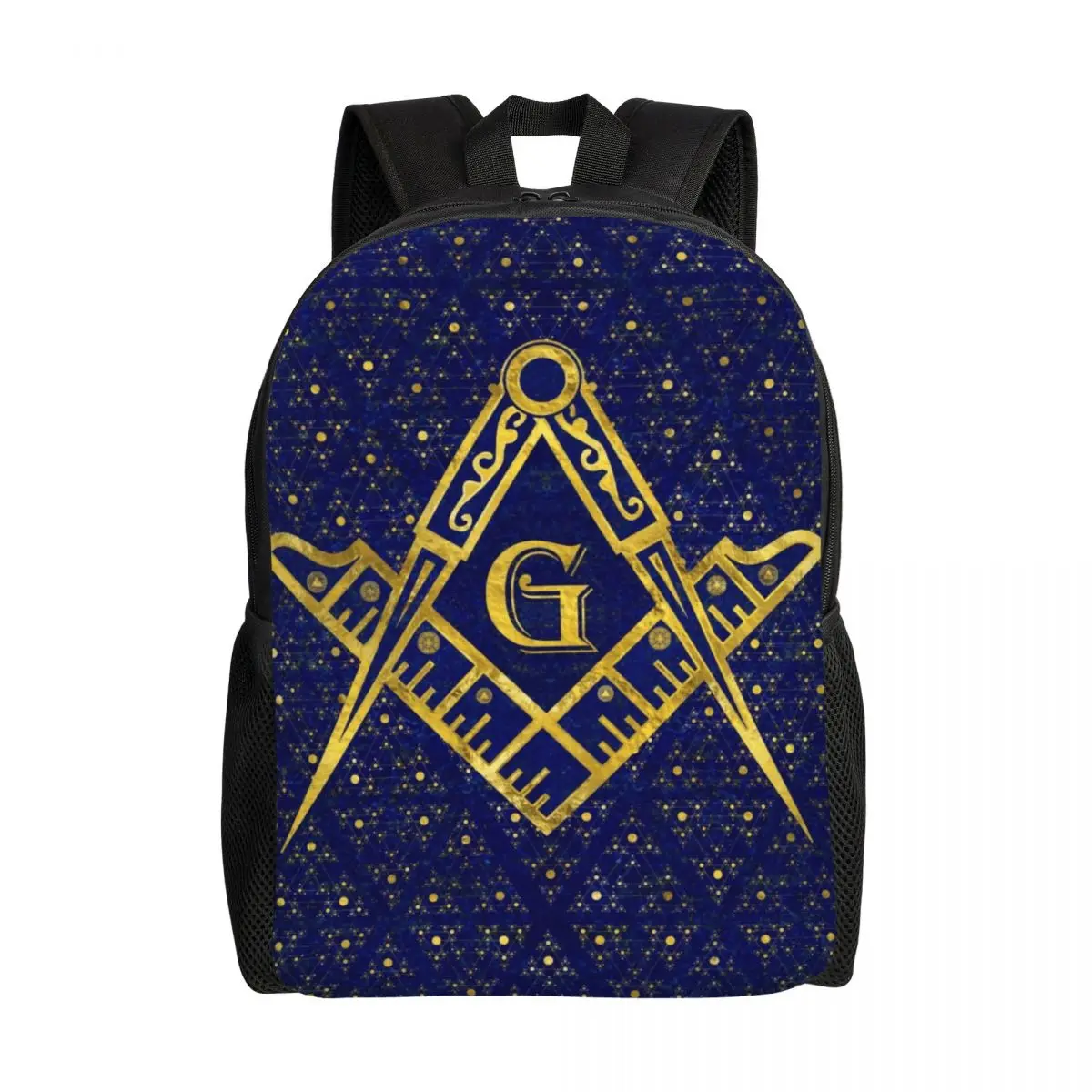 

Freemasonry Symbol Backpacks for Women Men Waterproof School College Masonic Mason Freemason Bag Printing Bookbag