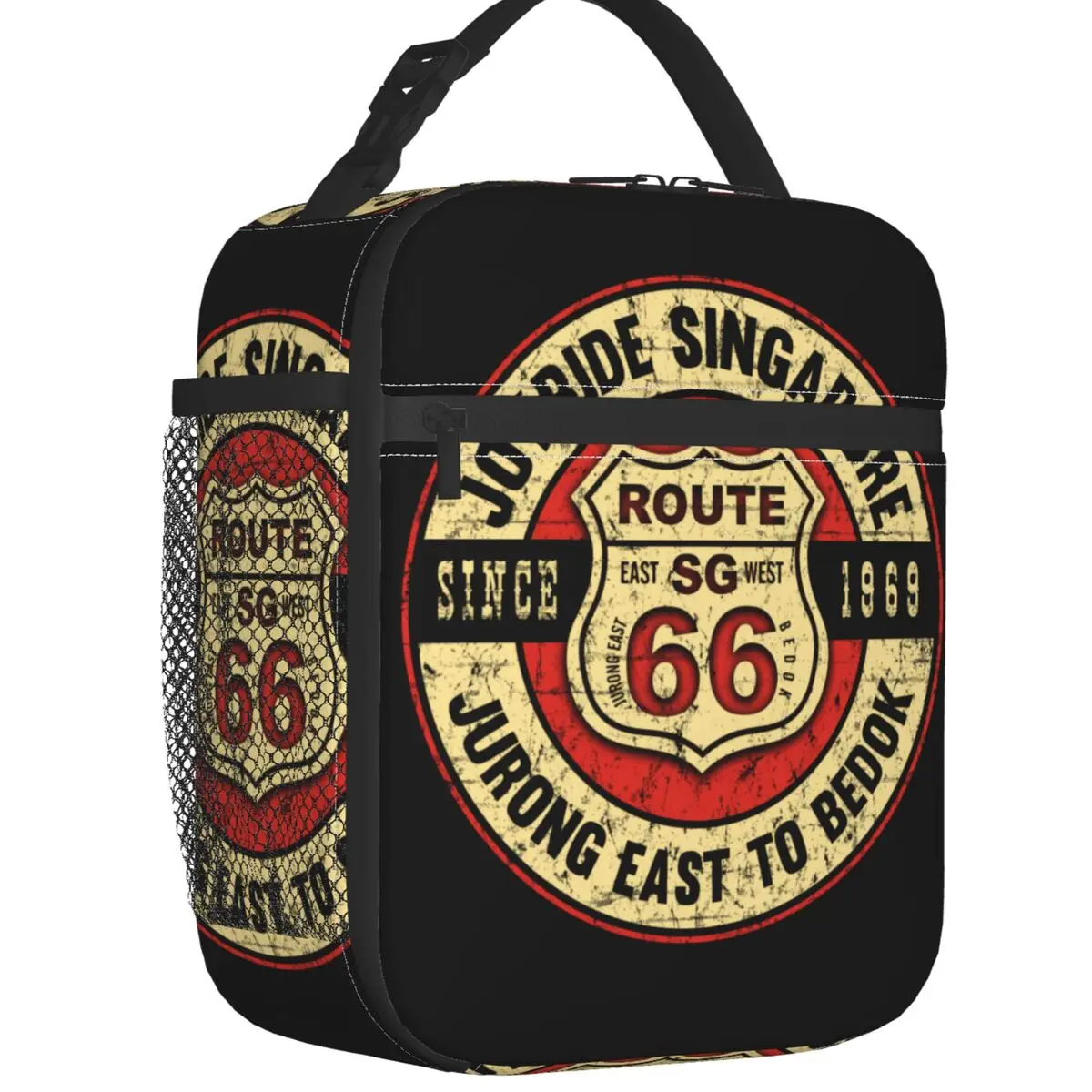 

Retro Grunge Historic Route 66 Insulated Lunch Bag America Highway Mother Road Resuable Cooler Thermal Lunch Box Women Children