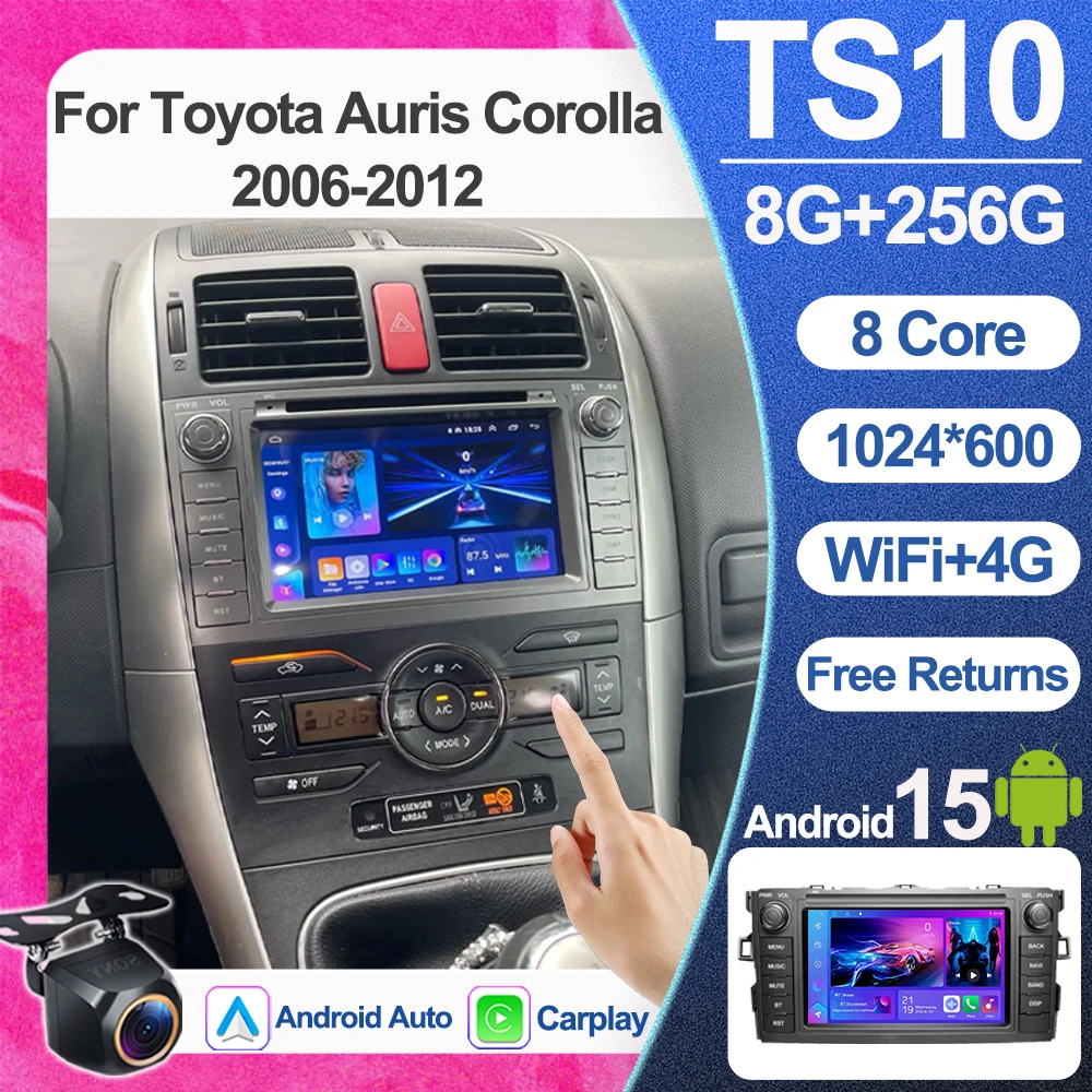 

7 " For Toyota Auris Corolla 2006-2012 Wireless Carplay Android Auto Car Radio Multimedia Player Gps Autoradio Wifi Touch Screen