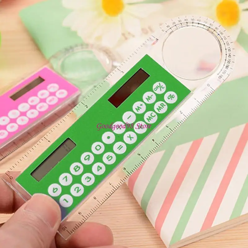 Mini calculatrice numérique, règle 10cm, 2 en 1, papeterie pour enfants, cadeaux scolaires bureau