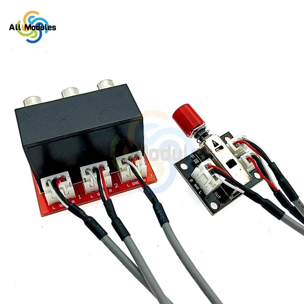 2-way button type sound source switching board module signal input mechanical switch type without power supply and interference