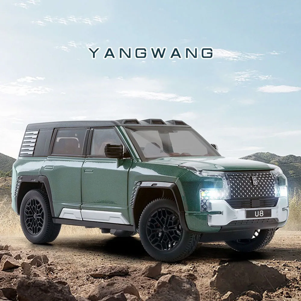 1:24 스케일 양왕 U8 모델카 장난감 합금 다이캐스트 사운드 라이트 도어 오픈 풀백 미니어처 차량 어린이 선물용