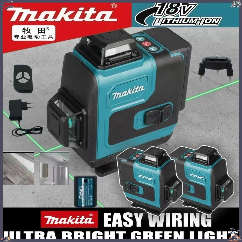 

Лазерный уровень Makita с 16 линиями, высокоточный, с зеленым лучом, настенный, портативный, самовыравнивающийся