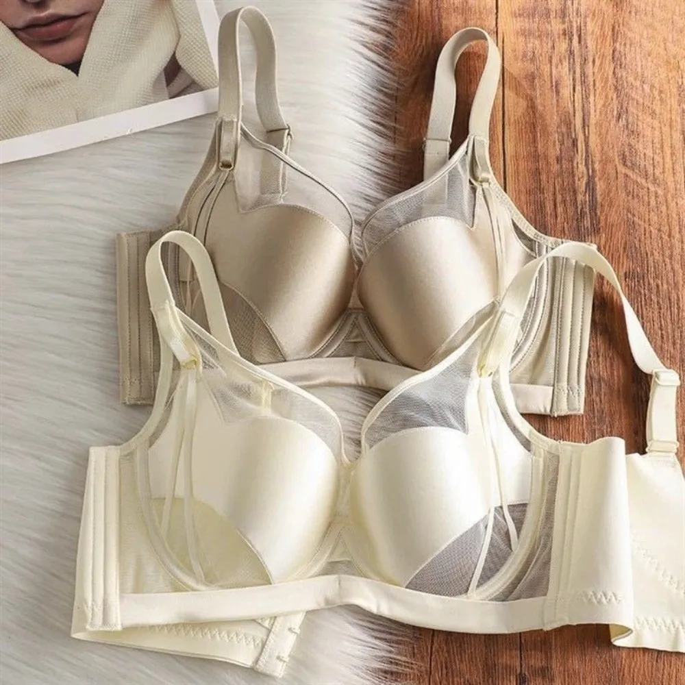 

Атласный бесшовный бюстгальтер-бюстье с V-образным вырезом, без косточек, с эффектом пуш-ап, с сетчатыми вставками, комфортный, для спорта