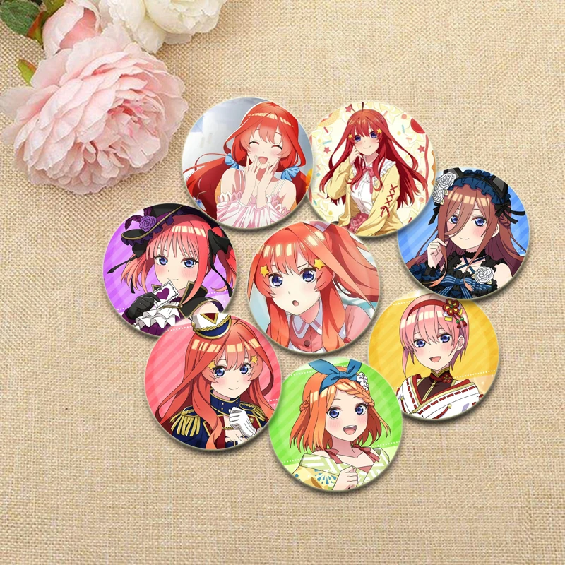 Anime The Quintessential Quintuplets Brooches Nakano Itsuki/Nakano Miku/Nakano Yotsuba Cartoon Badge Accessories Gift Pins