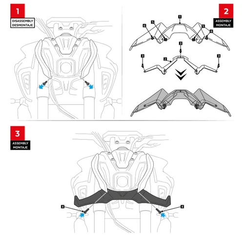 Imagen 2 del producto Accesorios para motocicleta, alerón delantero desnudo negro, Kit de alas aerodinámicas, alerón para YAMAHA MT 07 2021 2022 2023