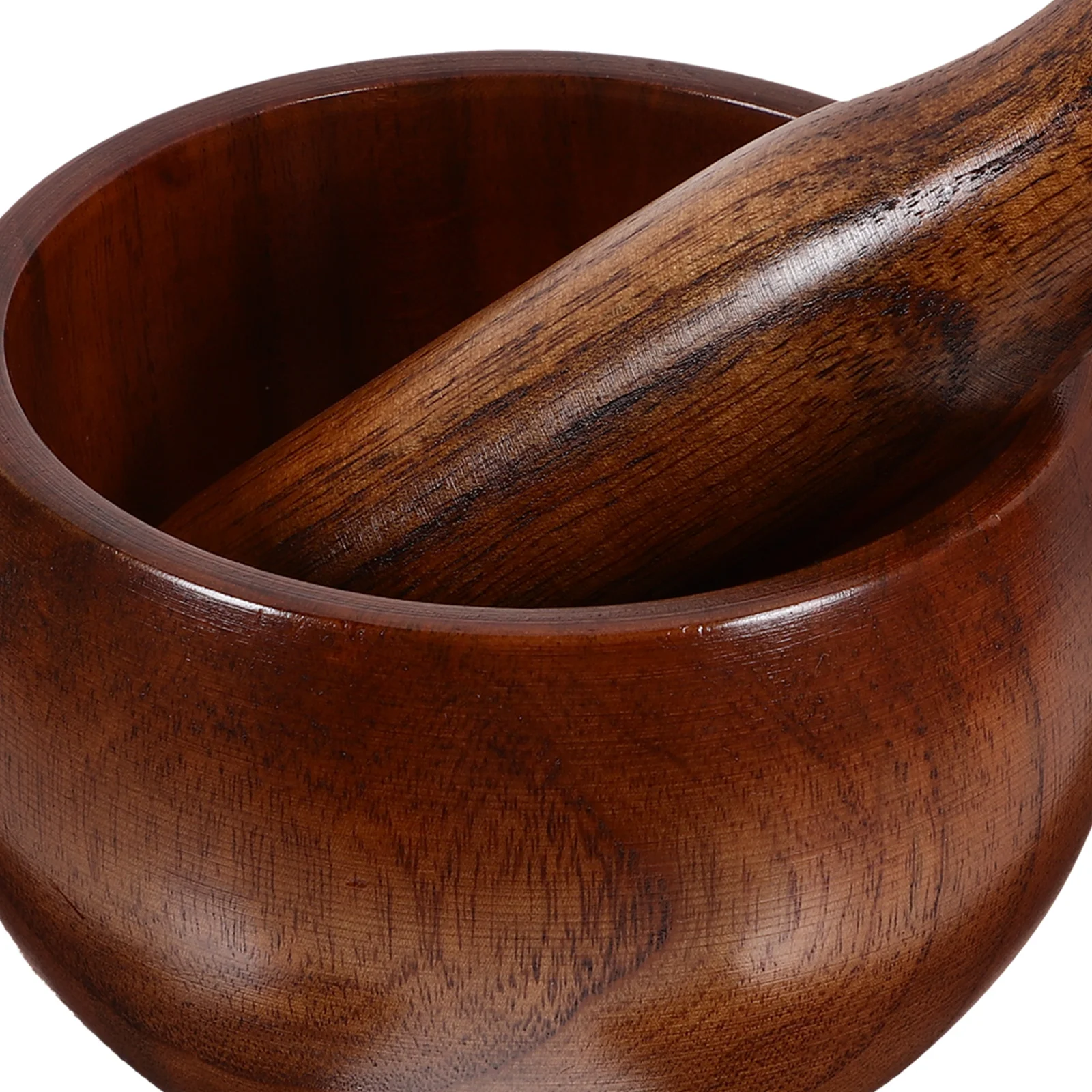 

Pestle Wooden Grinding Bowl Set Food Grinder for Kitchen Garlic Masher Dark Brown