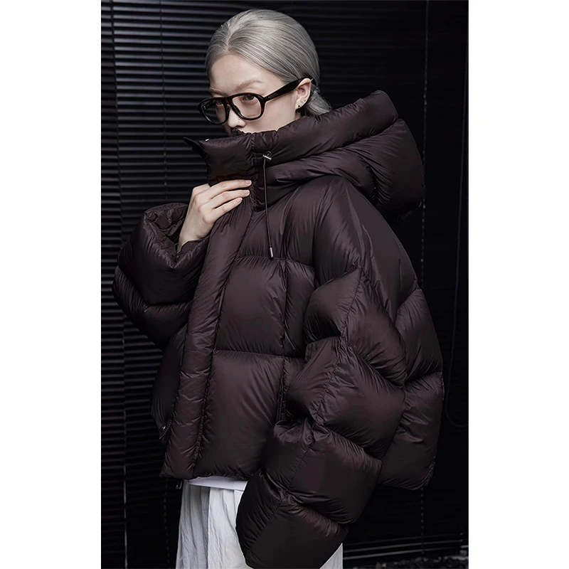 MEXZT Hooded Short Parkas Women Fashion Black Puffer Jacket Streetwear Pink Down Coats Winter Korean Cotton Padded Outerwears