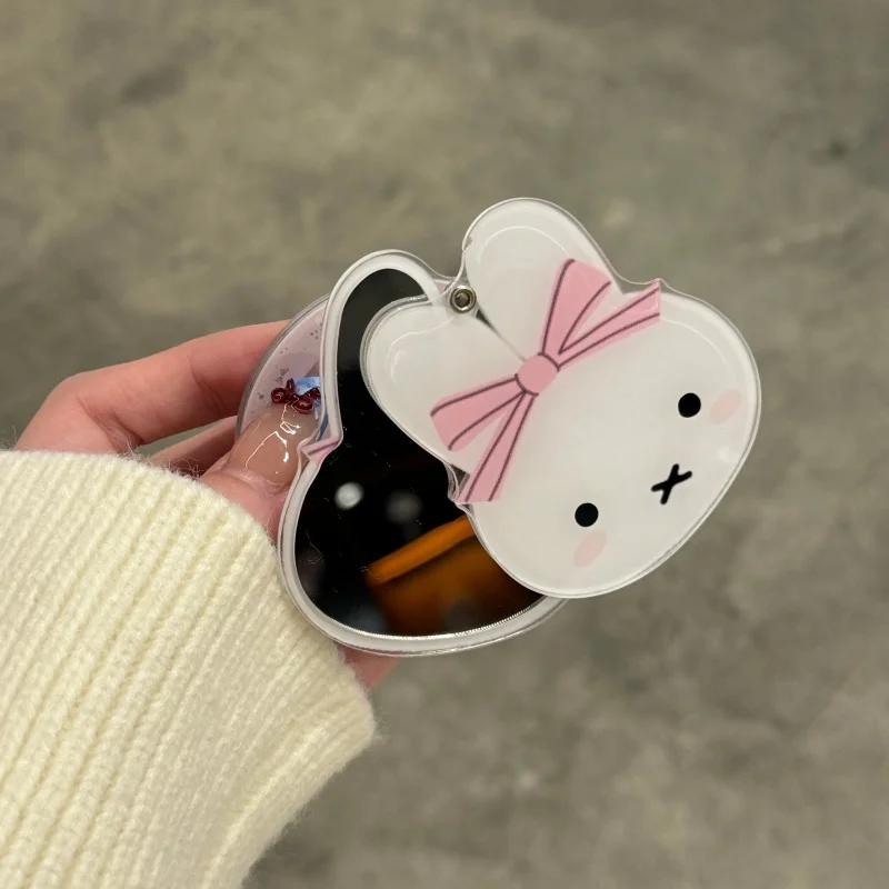 Urocze, różowe etui na telefon z motywem Miffy, z magnetycznym mocowaniem MagSafe i bezprzewodowym ładowaniem, z lusterkiem do makijażu, dla iPhone 16 15 14 13 17 Pro Max. — zdjęcie produktu 5
